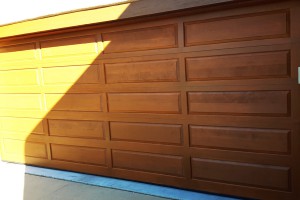 wide horizontal wood panel custom garage door