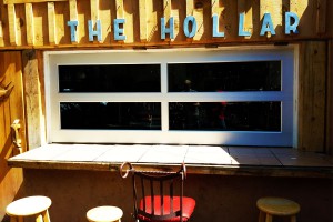 Custom indoor outdoor saloon style bar window