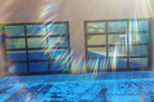 custom reflective metal two car garage door